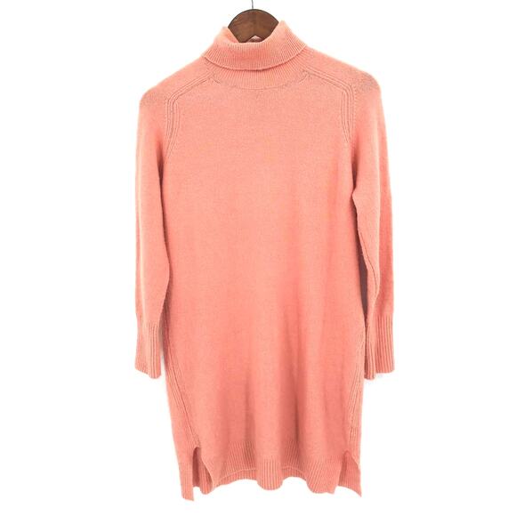 J. Crew Pink Lowell Turtleneck Sweater Dress Super Soft Yarn Wool Blend Sz Small - Picture 2 of 5